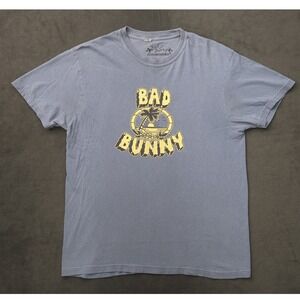 Bad Bunny T-Shirt Mens M Blue Excellent World's Hottest Tour 2022 Stadiums Graph